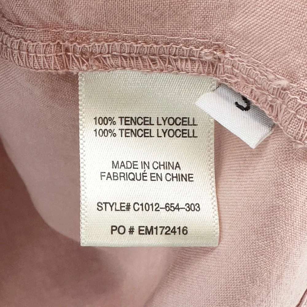 CLOTH & STONE 100% Tencel Smocked Shoulder V-neck Blouse • Small‎ • pink